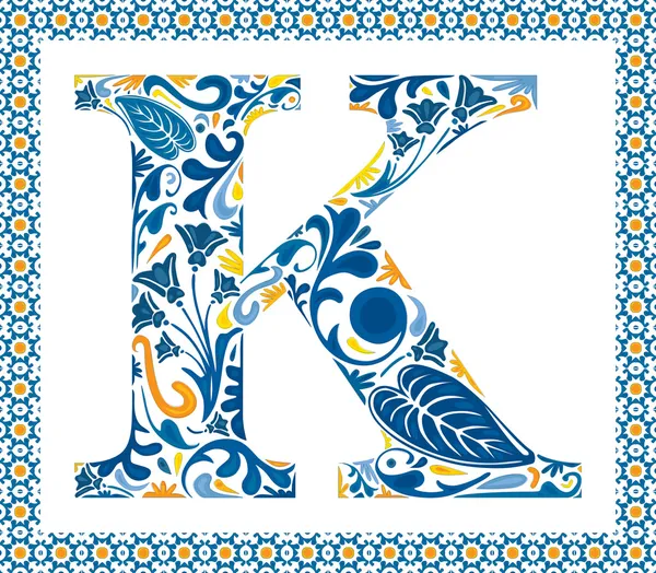 Голубое письмо K — стоковый вектор
