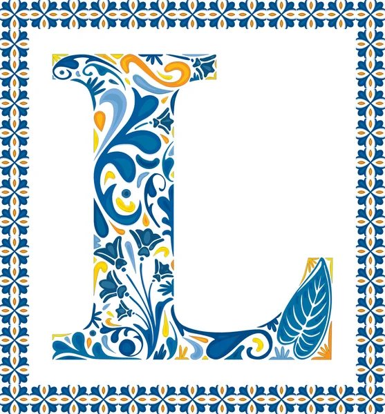 Blue letter L — Stock Vector