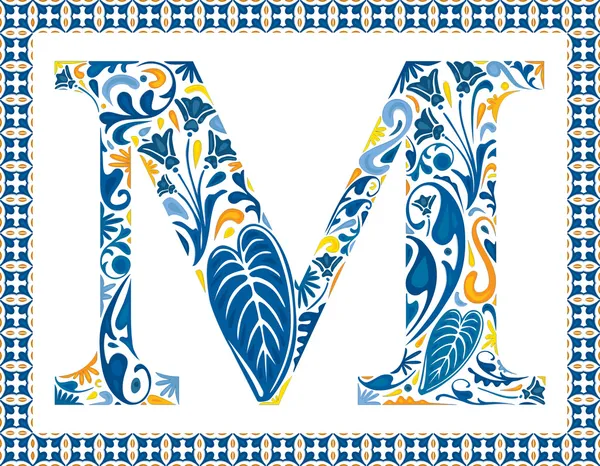 Blue letter M — Stock Vector