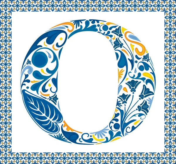 Blue letter O — Stock Vector