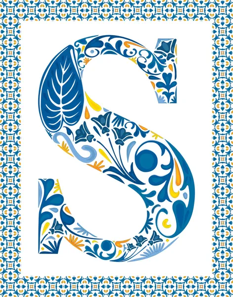 Blauwe letter s — Stockvector