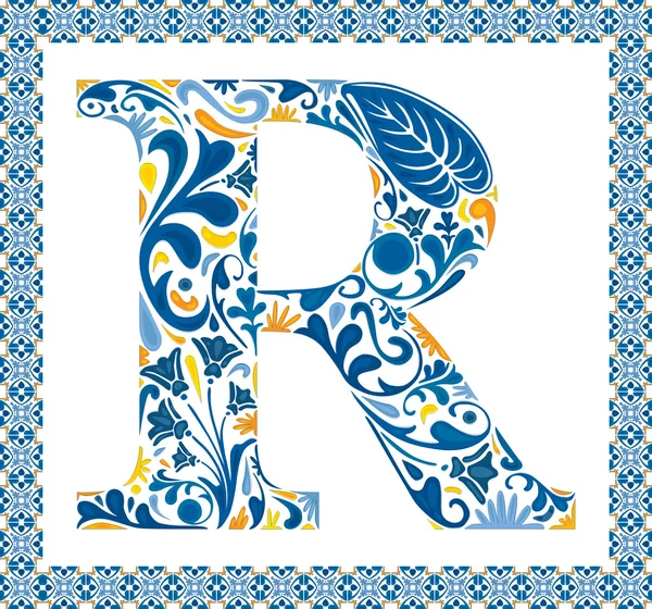 Azul Letra R — Vector de stock