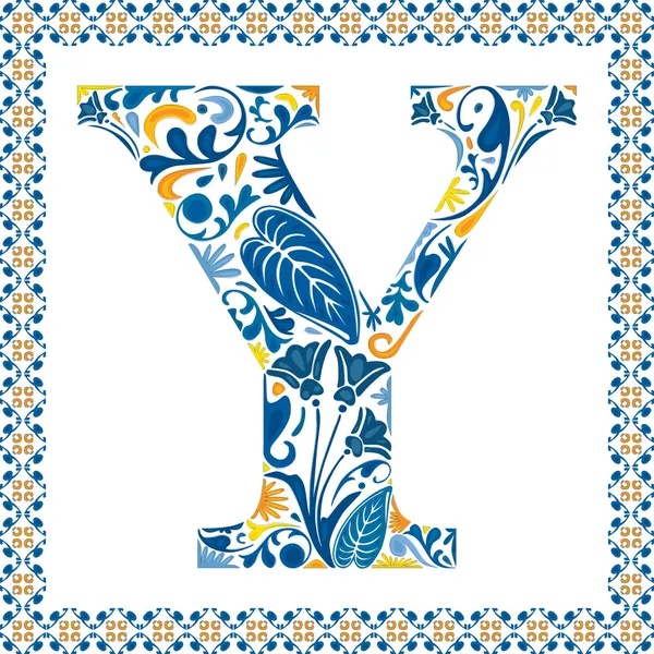 Синяя буква Y — стоковый вектор