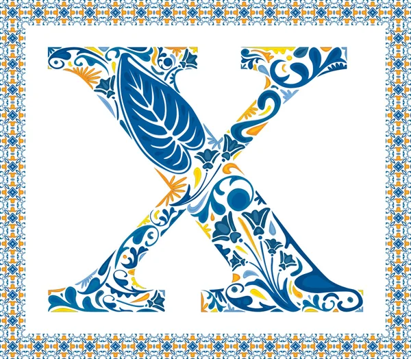 Синяя буква X — стоковый вектор