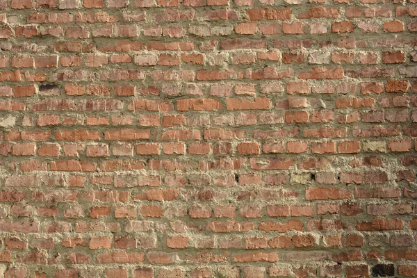 Detail Einer Alten Orangefarbenen Ziegelwand — Stockfoto