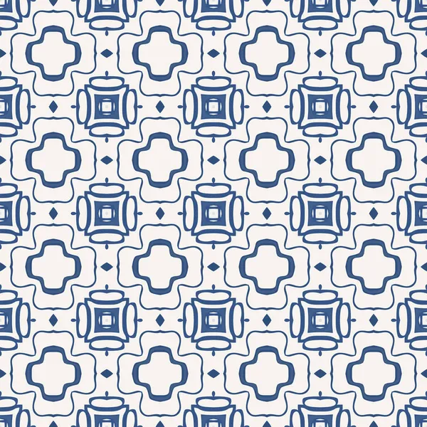 Bej ve mavi tonlarında soyut elementlerden yapılmış kusursuz resimli desen