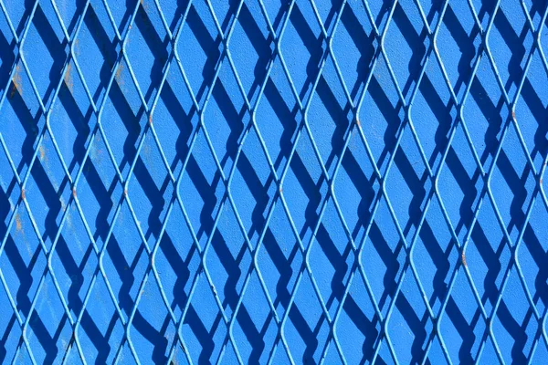Detail Van Een Blauw Metalen Hek — Stockfoto