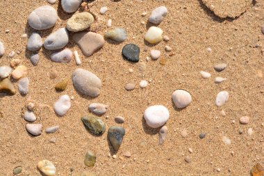 Çakıl taşlı kumsalın ayrıntıları