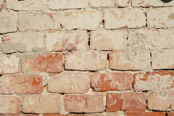 Detail Van Een Oude Oranje Bakstenen Muur — Stockfoto