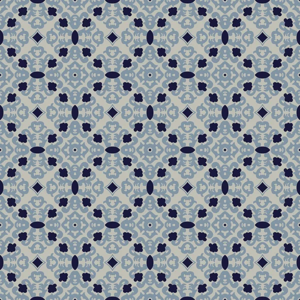 Безшовний Ілюстрований Візерунок Абстрактних Елементів Сірому Відтінках Синього — стоковий вектор
