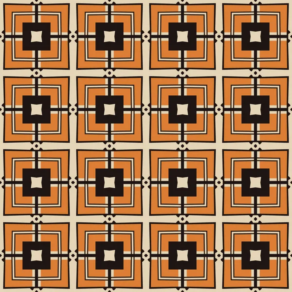 Patrón Ilustrado Sin Costuras Hecho Elementos Abstractos Beige Naranja Negro — Archivo Imágenes Vectoriales