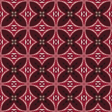 Soyut öğeler bej, kırmızı, kahverengi ve siyah Dikişsiz resimli desen yapılmış