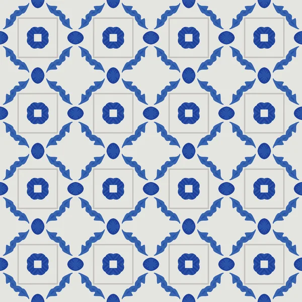 Motif Illustré Sans Couture Composé Éléments Abstraits Blanc Nuances Bleu — Image vectorielle