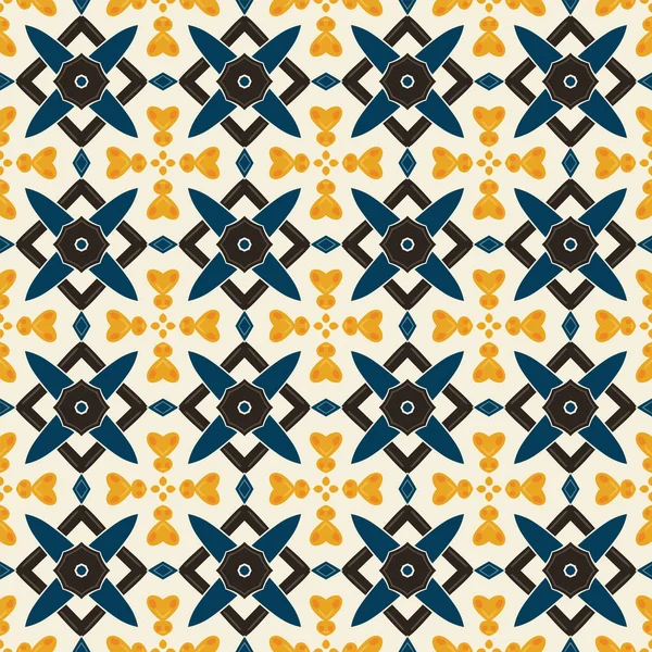 Motif Illustré Sans Couture Composé Éléments Abstraits Beige Jaune Brun — Image vectorielle