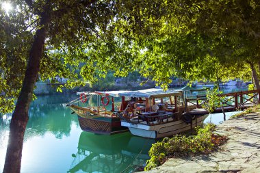 Manavgat river boats clipart