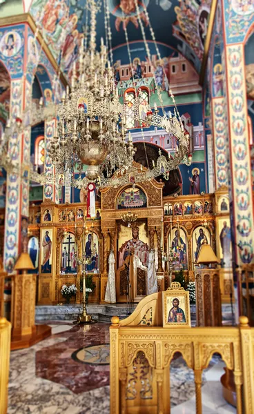 Inside a cretan orthodox church — Stock Photo, Image