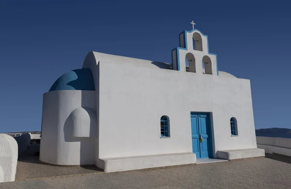 Hvid kirke på Santorini - Stock-foto