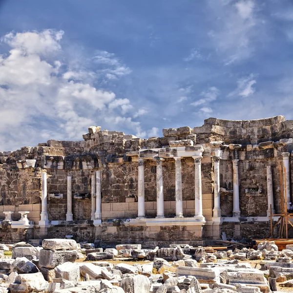 Ancient ruins in Side Turkey — Stock Photo, Image