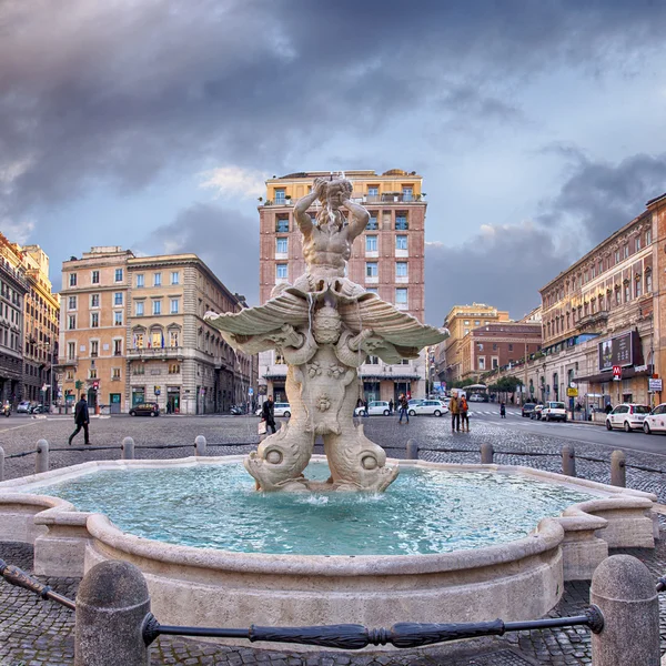 Triton Fountain (Fontana del Tritone) in Rome, Italy — Stock Photo, Image