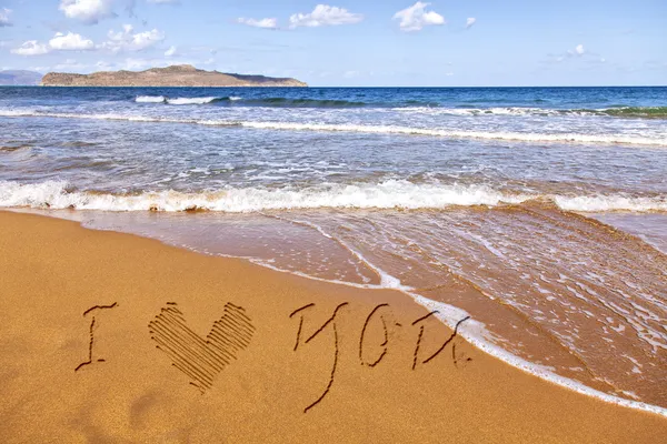 Sand love message — Stock Photo, Image