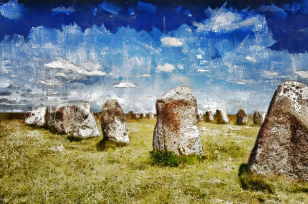 Swedish standing stones — Stock Photo, Image