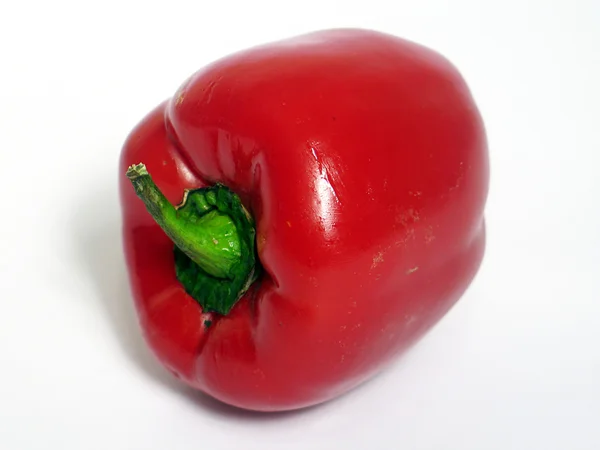 Rode paprika op de witte — Stockfoto