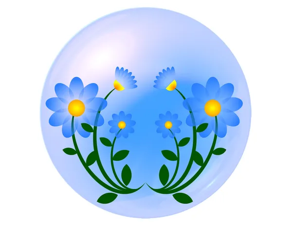 Blue flower ball — Stock Photo, Image