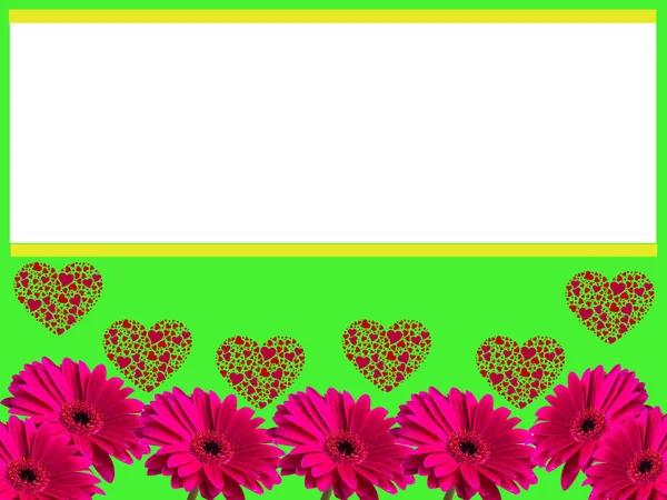 Gerbera bloem liefde frame — Stockfoto