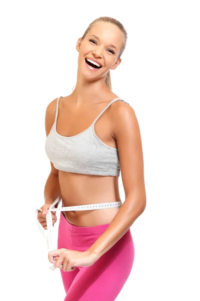 ölçü kasede beyaz olan güzel kadın