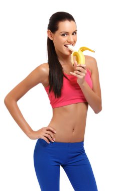 esmer kadın yeme muz