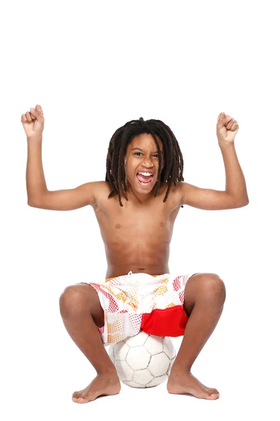 Rasta guy posing on white background — Stock Photo, Image