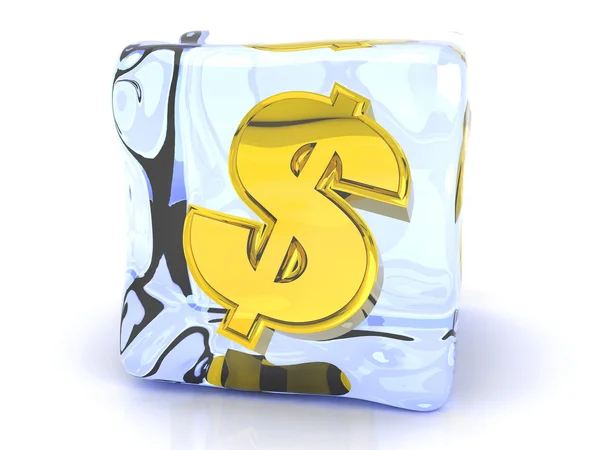 Замороженный доллар — стоковое фото