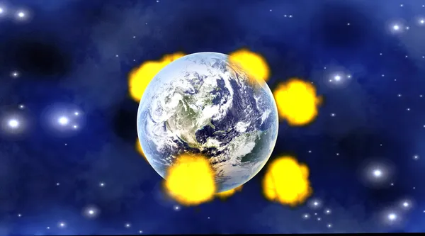 Метеоритные удары — стоковое фото