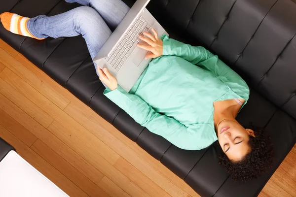 Surfing on the Sofa — Stock Photo, Image