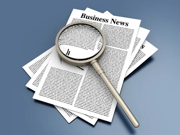 Analyzing business news — Stock Photo, Image