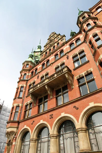 Edifício histórico no Speicherstadt em Hamburgo — Fotografia de Stock