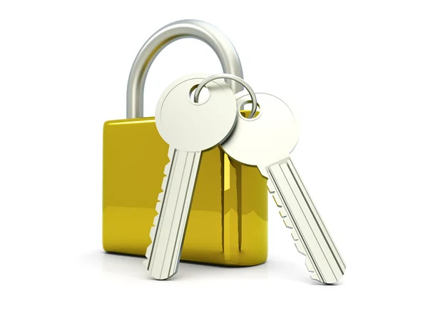 Padlock with Keys — Stock Photo, Image