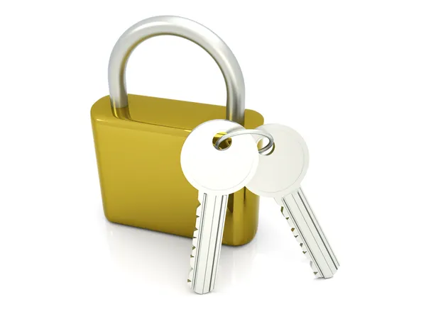 Cadeado com chaves — Fotografia de Stock