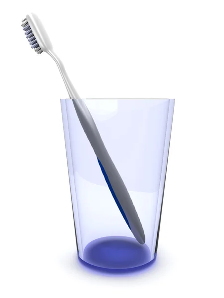 Brosse à dents dans un verre — Photo