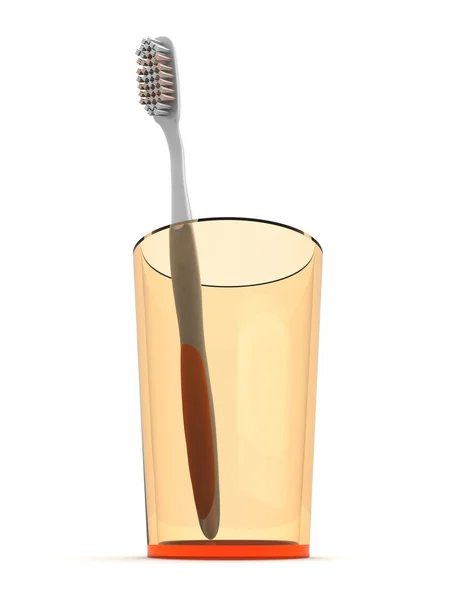 Brosse à dents dans un verre — Photo