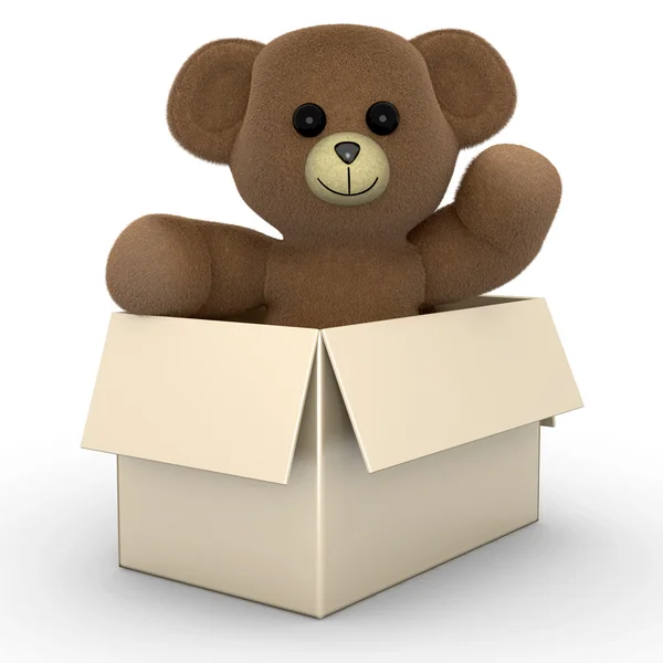 Teddy in a Box — Stock Photo, Image