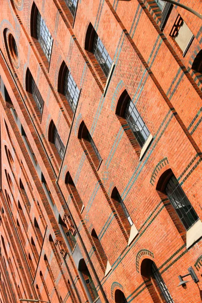 Fachada en el Speicherstadt de Hamburgo — Foto de Stock