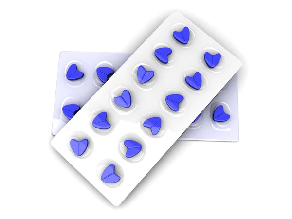 Голубые любовные таблетки — стоковое фото