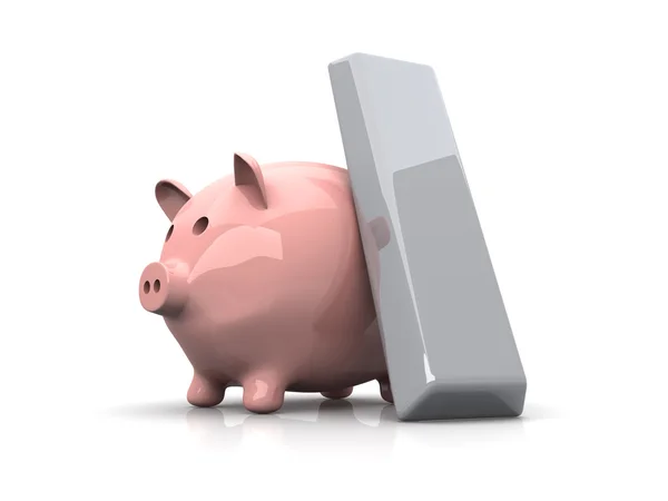 Piggy bank saving Silver — Stock Photo, Image