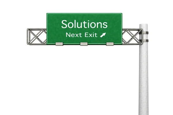 Highway Sign - Solutions — Stock Photo, Image