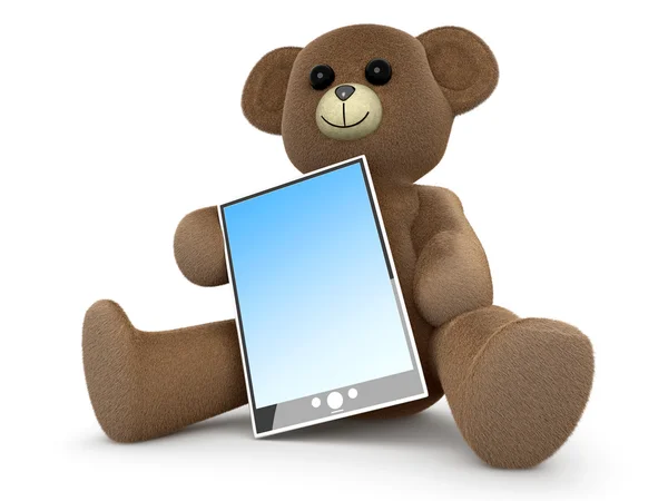 Peluche con Tablet PC — Foto de Stock