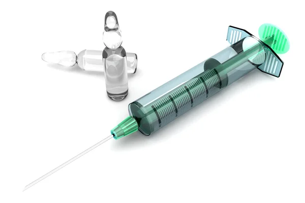 Syringe with Ampules — Stock Photo, Image