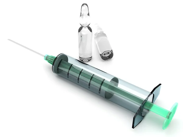 Syringe with Ampules — Stock Photo, Image