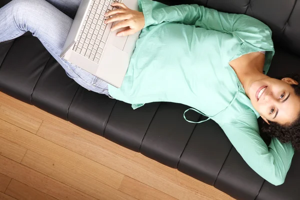 Surfing on the Sofa — Stock Photo, Image