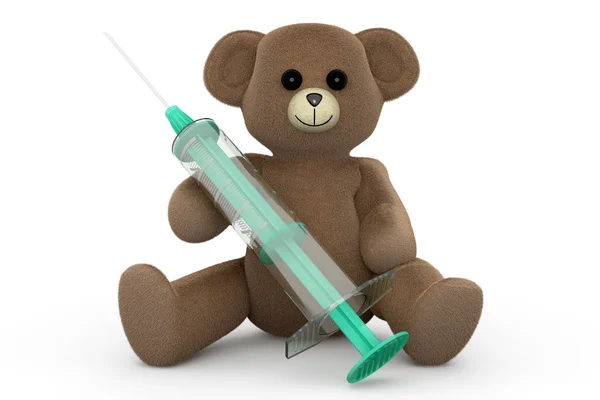 Syringe Teddy — Stock Photo, Image